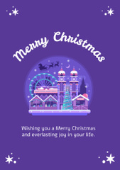 Christmas Wishes with Winter Town in Violet