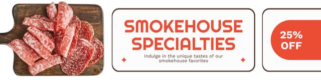 Ontwerpsjabloon van Twitter van Meat Smoking Services by Smokehouse