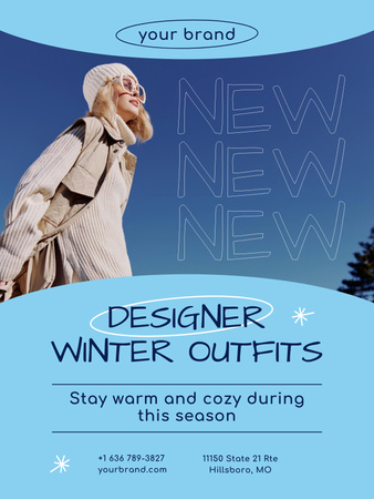 Sale of Stylish Winter Outfits Poster US Design Template