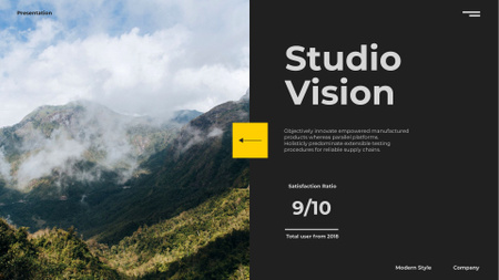 Designvorlage Foto- und Videostudioproduktion mit spektakulären Landschaften für Presentation Wide