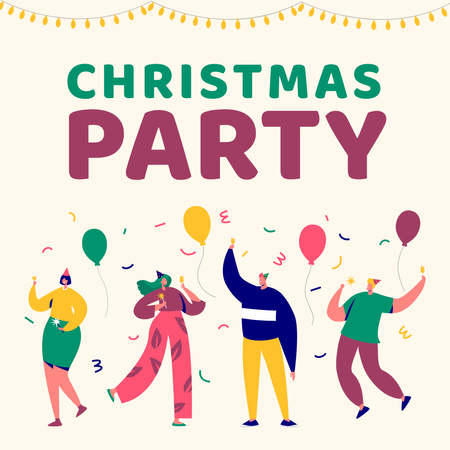 Christmas Party Announcement Instagram AD Design Template