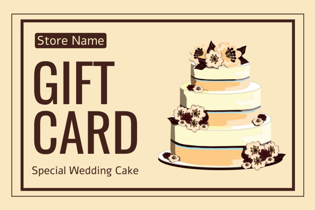 Special Offer for Wedding Cakes Gift Certificate Design Template