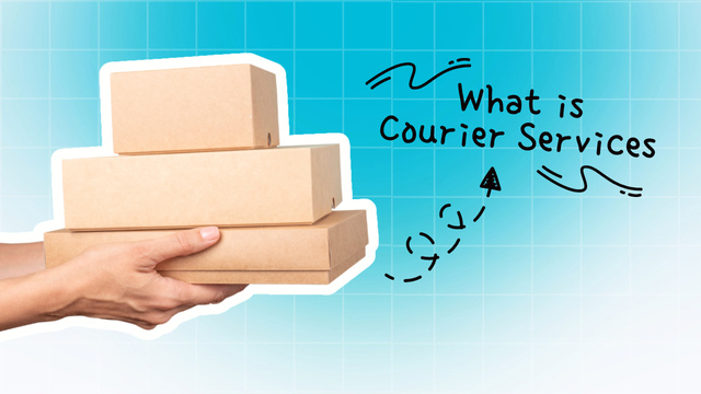 What Is Courier Services Youtube Thumbnail Design Template