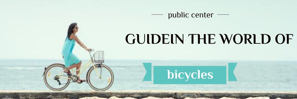 guide in the world of bicycles banner Twitter Šablona návrhu