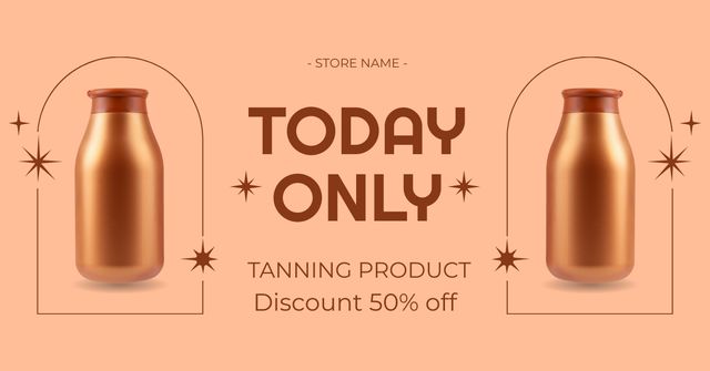 Plantilla de diseño de Today only Discount on Tanning Cosmetics Facebook AD 