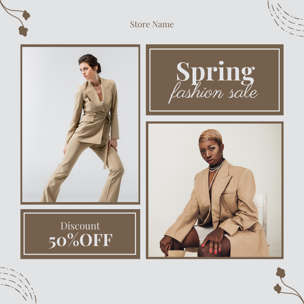 Spring Women's Pastel Collection Sale Instagram AD – шаблон для дизайну