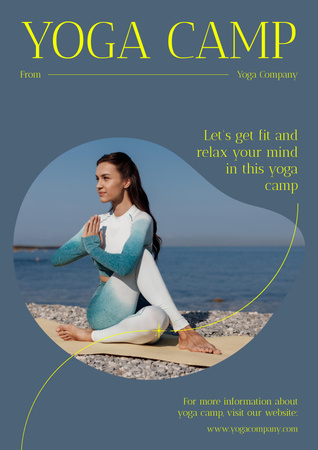 Woman Practicing Yoga on a Coastline Poster – шаблон для дизайну