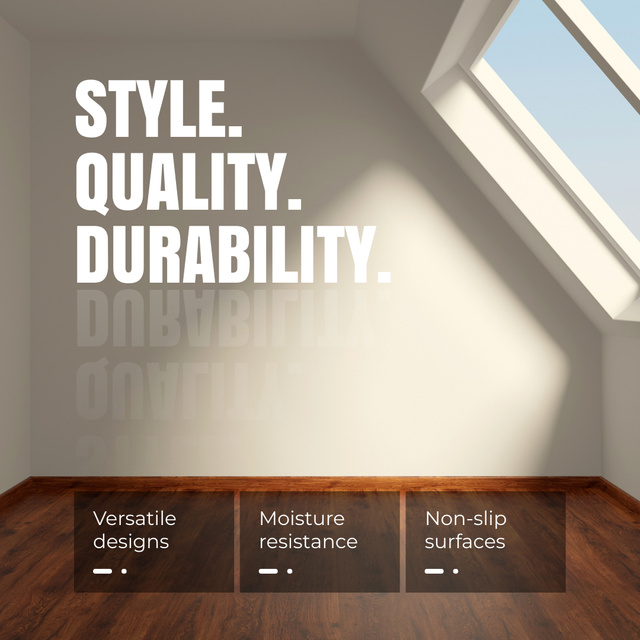 Ontwerpsjabloon van Animated Post van Durable Wooden Flooring Installation Service With Options