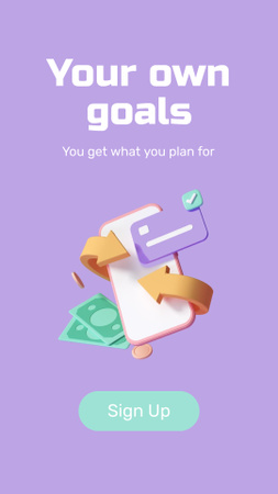 Business Goals with Money and Phone Instagram Story Design Template