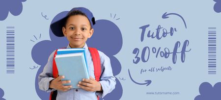 Tutor Services Discount Coupon 3.75x8.25in Design Template