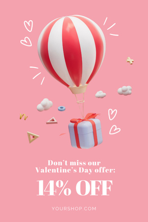 Unmissable Valentine’s Offer on Pink Postcard 4x6in Vertical Design Template