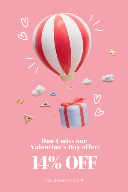 Unmissable Valentine’s Offer on Pink Postcard 4x6in Vertical Modelo de Design