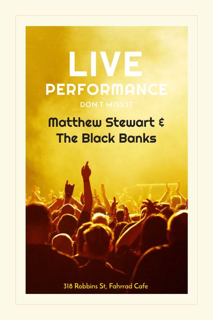 Music Fest With Live Performance And Crowd at Concert Tumblr Design Template