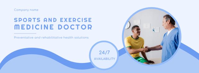 Platilla de diseño Sports and Exercise Medicine Doctor Facebook cover