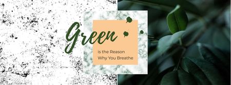 Designvorlage Eco Concept with Green Plant für Facebook cover