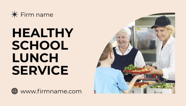 Platilla de diseño Healthy School Lunch Delivery Services Business Card US