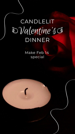 Atmospheric Dinner with Candle For Valentine`s Day TikTok Video Design Template