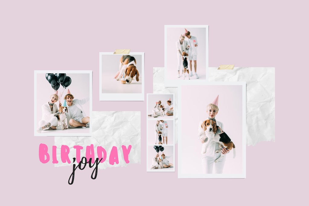 Designvorlage Exuberant Birthday Holiday Celebration In Pink für Mood Board