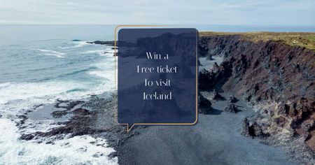 Modèle de visuel Travel Quote on Rocky Coast View - Facebook AD