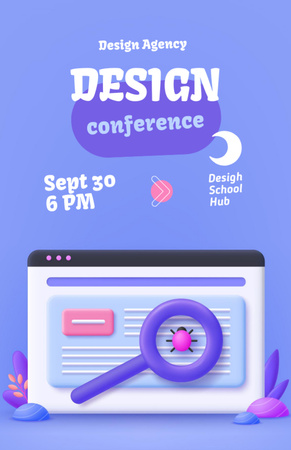 Design Conference Event Announcement Flyer 5.5x8.5in Modelo de Design
