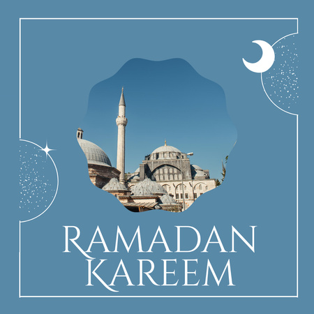 Ramadan Holy Month Greeting with Crescent Instagram Design Template