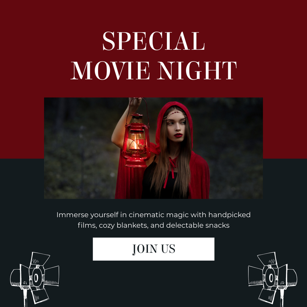 Movie Night Special Offer Instagram Šablona návrhu