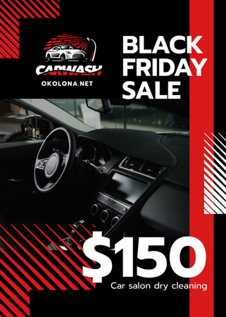 Black Friday Offer on Car Salon Cleaning Flayer Design Template