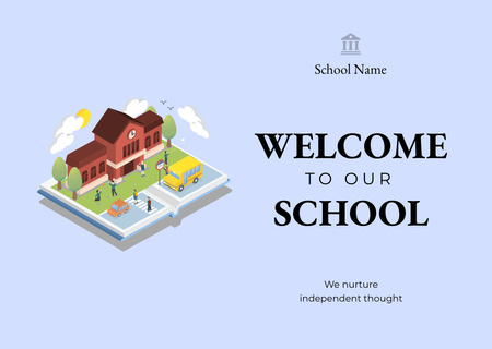 School Apply Announcement Postcard Modelo de Design