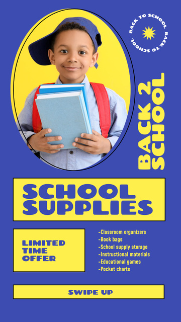 Back to School Limited-time Offer For Supplies Instagram Story – шаблон для дизайна