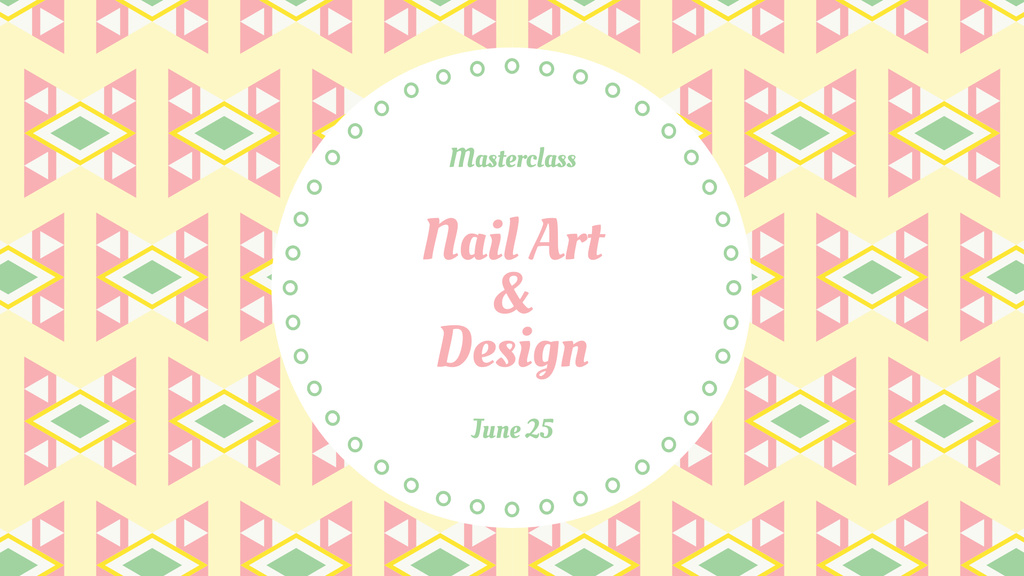 Nail Art Masterclass Announcement FB event cover Design Template