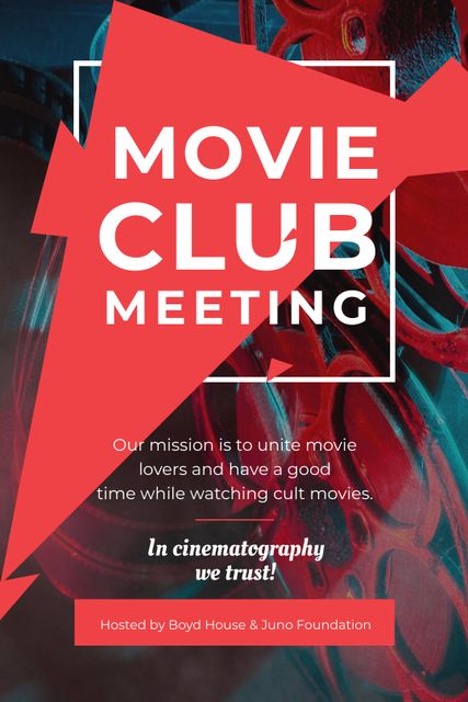 Platilla de diseño Movie Club Meeting Vintage Projector Tumblr
