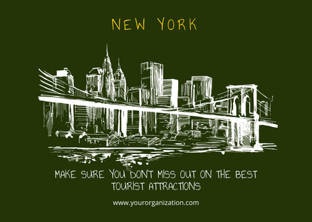 Tour to New York Card Modelo de Design