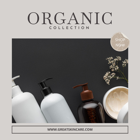 Natural and Organic Skin Care Products Instagram AD Design Template