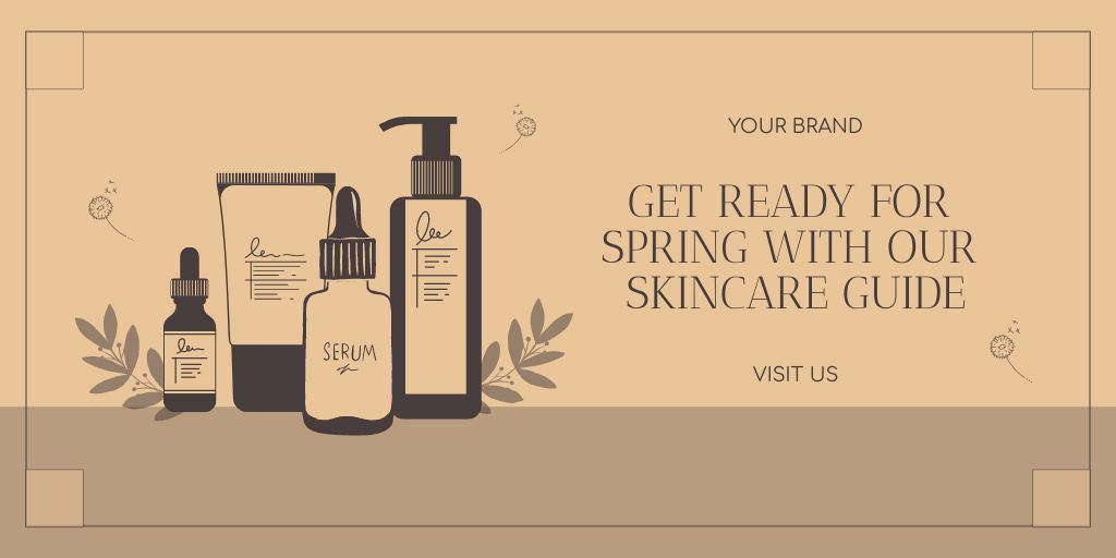 Spring Skincare Guide Suggestion Twitter Tasarım Şablonu