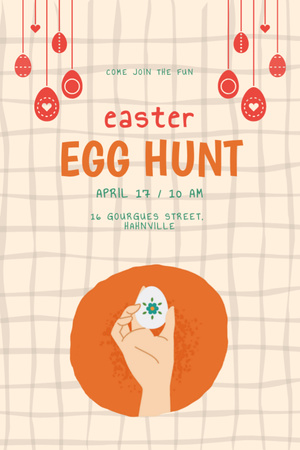 Ontwerpsjabloon van Invitation 6x9in van Easter Egg Hunt Announcement