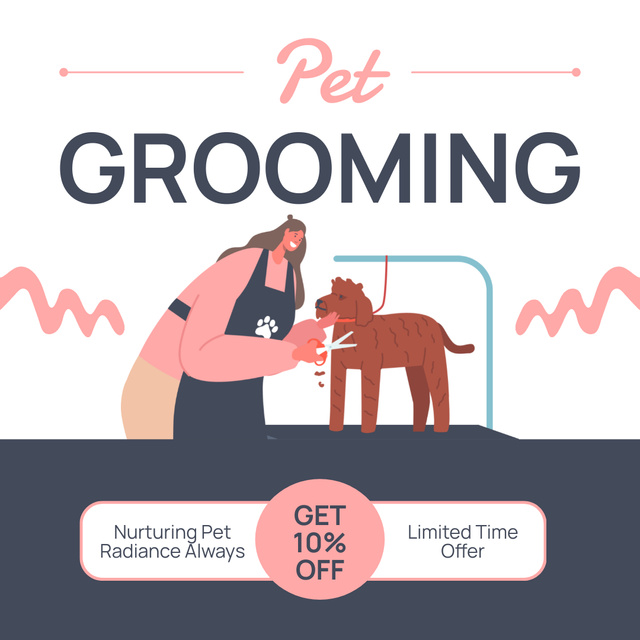 Designvorlage Discount on Pet Grooming für Instagram AD