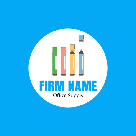 Stationery Firm Promo with Colorful Markers Animated Logo Design Template