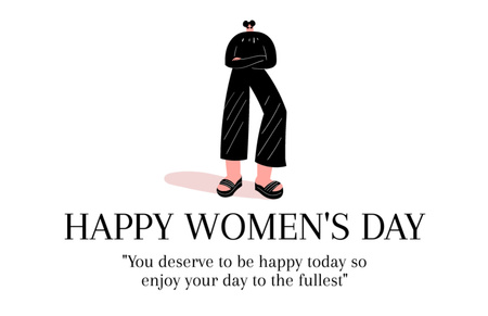 Inspirational Phrase for Women on Women's Day Thank You Card 5.5x8.5in Design Template