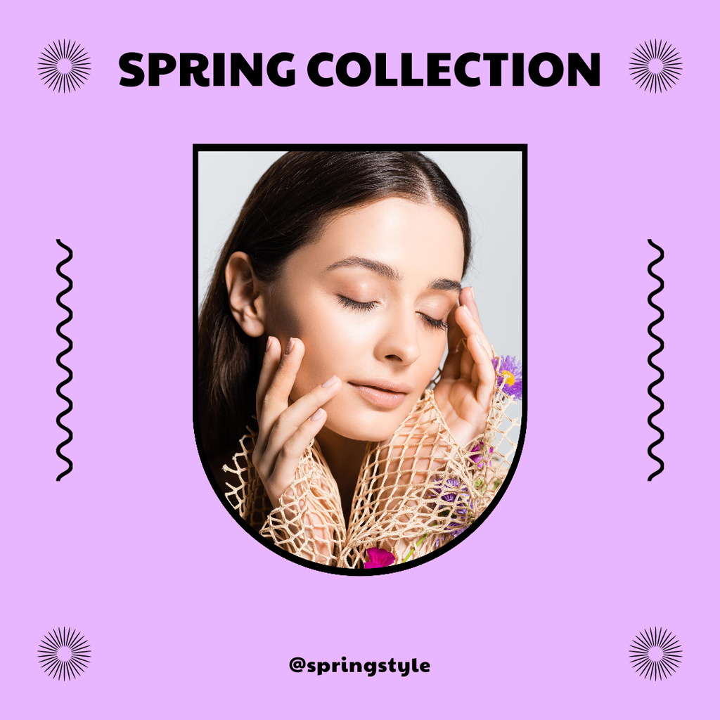 Platilla de diseño Seasonal Spring Collection for Women on Purple Instagram