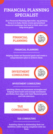 Services of Financial Planning Specialist Infographic Πρότυπο σχεδίασης