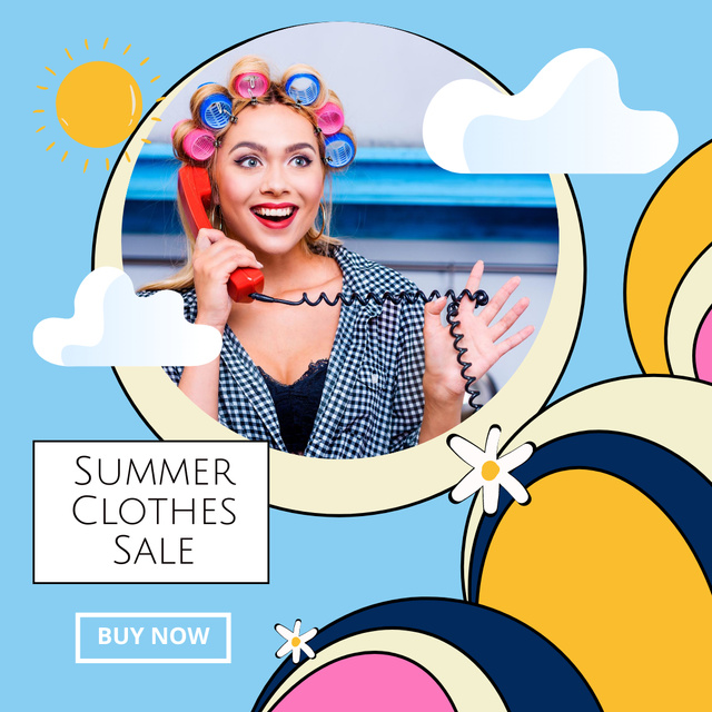 Colorful Summer Clothes Sale For Women Instagramデザインテンプレート