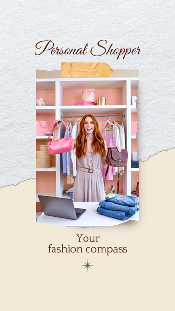 Designvorlage Classy Shopper Service Offer With Wardrobe Examples für Instagram Video Story