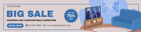Big Sale of Modern Comfortable Furniture Ebay Store Billboard Design Template