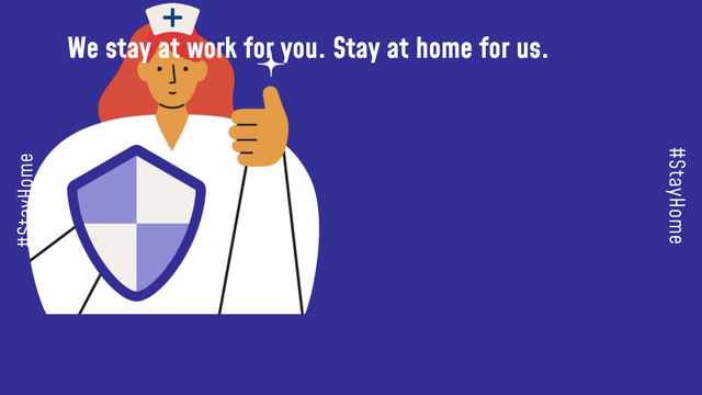 Template di design #Stayhome Coronavirus awareness with Supporting Doctor Full HD video