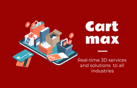 Oferta de design 3D em tempo real para todos os setores Business Card 85x55mm Modelo de Design
