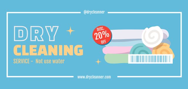 Dry Cleaning Services Ad with Clean Clothes Illustration Coupon Din Large Design Template