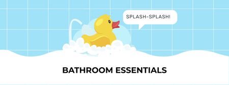 Bathroom Essentials Offer with Toy Duck Facebook cover Design Template
