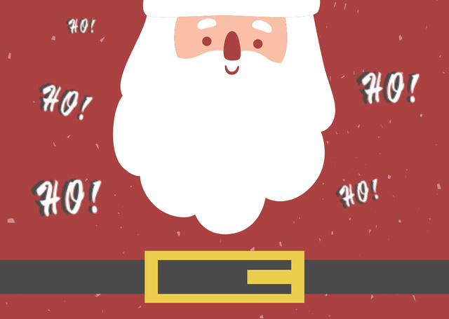 Christmas and New Year Celebration with Happy Santa Postcard – шаблон для дизайна