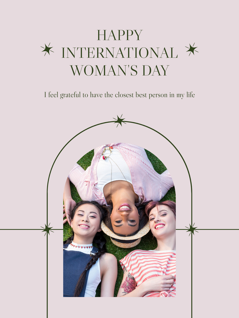 Smiling Diverse Women on International Women's Day Poster US Design Template