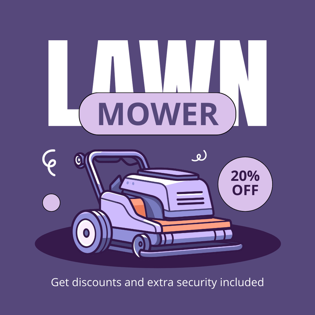 Designvorlage Discount For Superior Lawn Mowers für Instagram